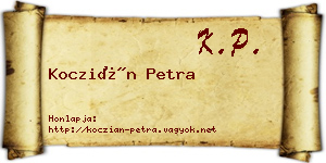Koczián Petra névjegykártya